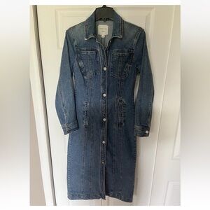 HABITUAL Denim Dress Jean Dress Dark Wash Long Sleeve Women's Size XS